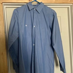 Vintage Style Blue Pinstripe Button Up (Medium)